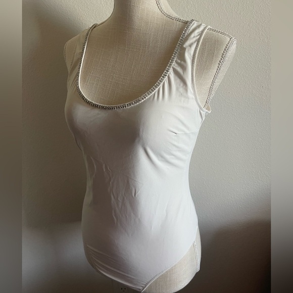 NWOT Victoria Secret Embellished White Bodysuit, Size Large - Picture 6 of 13